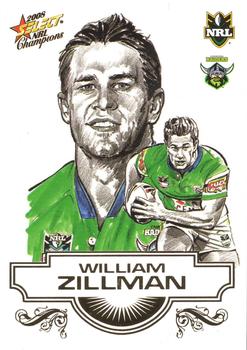 2008 Select NRL Champions - Sketches #SK6 William Zillman Front